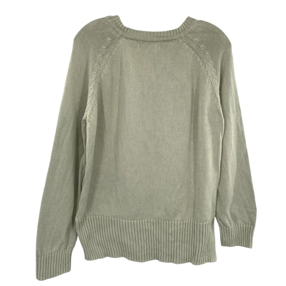 Anthropologie Able Organic Cotton Sage Green Chunky Knit Sweater - Picture 7 of 7